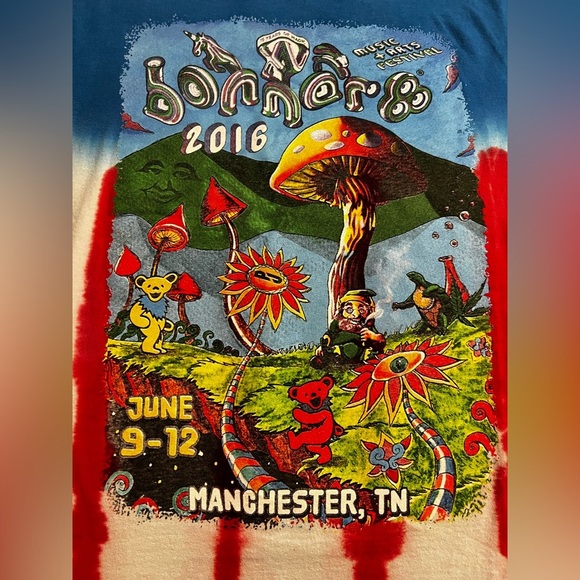 2016 Bonnaroo Music Festival Tie Dye T-Shirt Manchester TN - Grateful Dead Bears - Picture 4 of 6